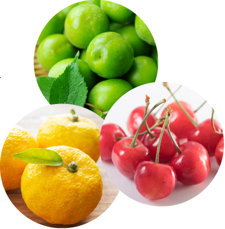 Fresh juices from Japanese fruits