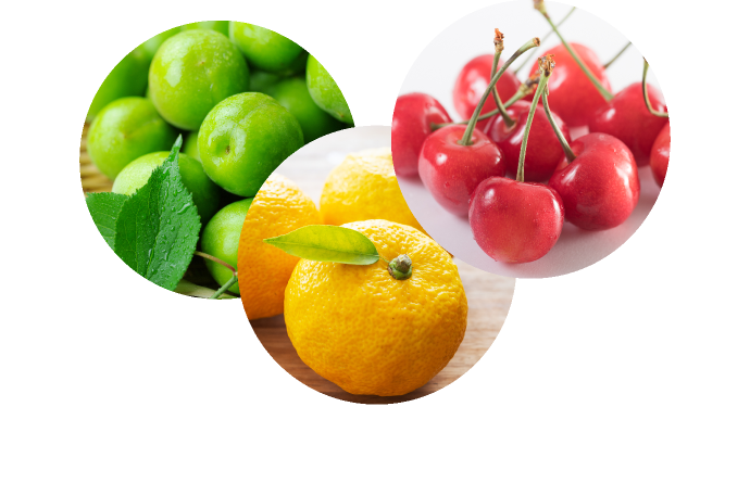 Fresh juices from Japanese fruits